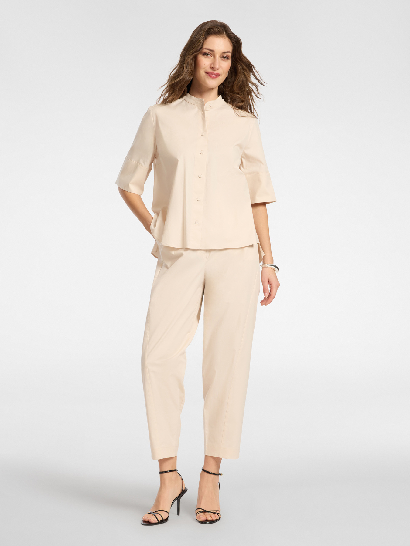 Shirt with mandarin collar image number 2