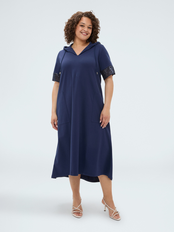 Robe oversize en jersey avec paillettes