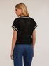 Openwork sweater with tiny sequins image number 1