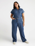 Palazzo jeans with laces at the waist image number 0