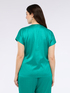 Blusa de satén con escote cruzado image number 1