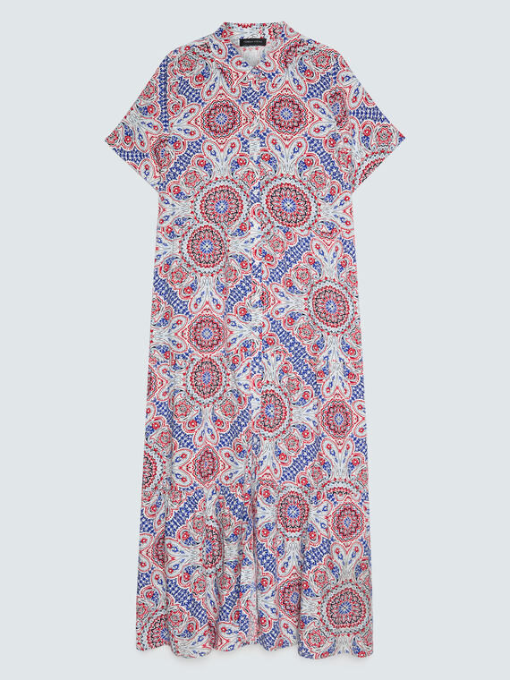 Vestido camisero con estampado