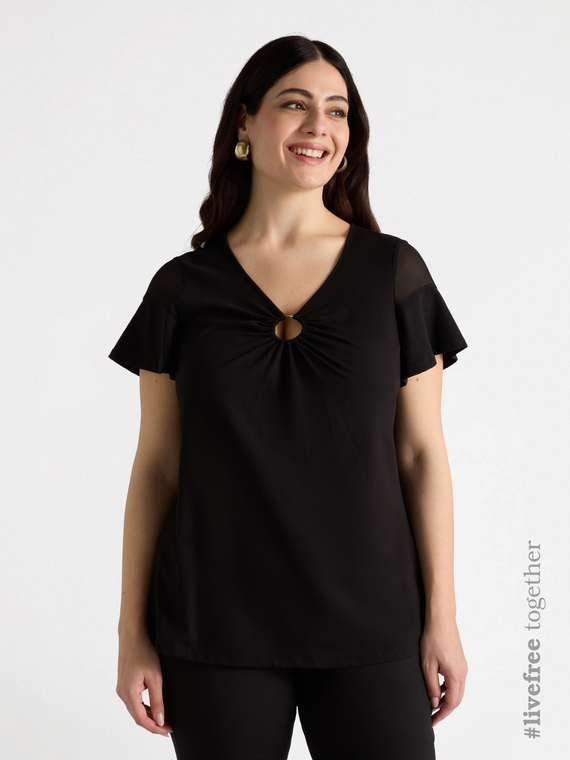 T-Shirt mit zentralem Ring