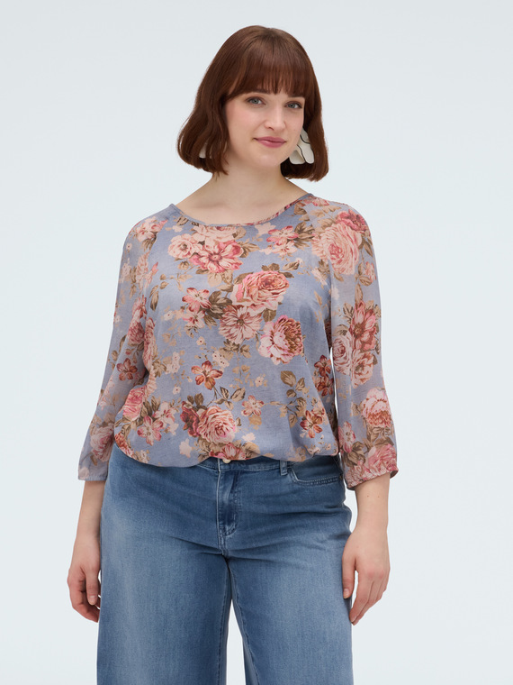 Bluse mit Blumendruck aus Viskose