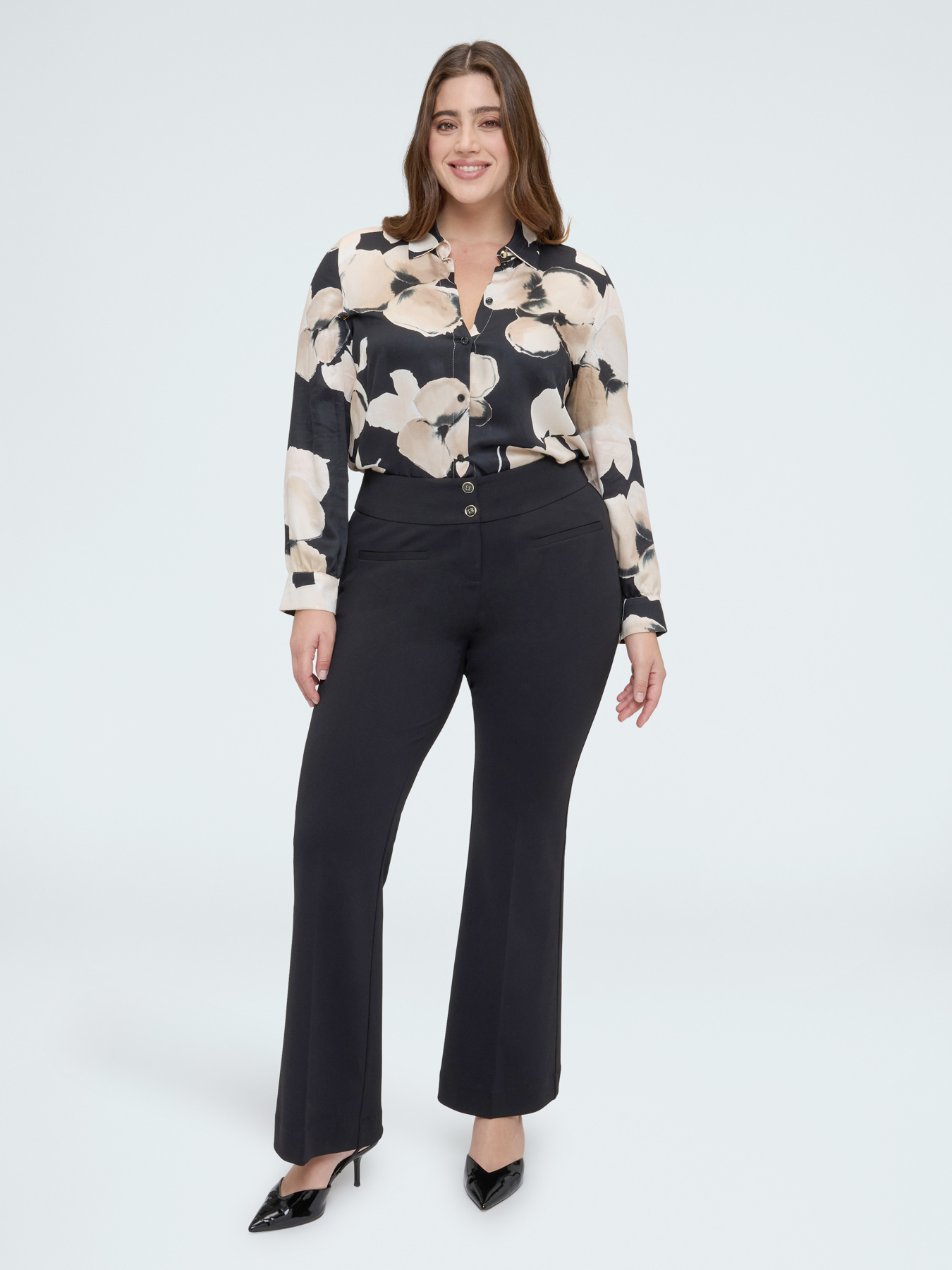 Camicia stampa floreale in raso image number 4