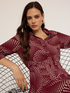 Rochie tip cămașă cu imprimeu cu inimi image number 3