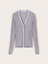 Ribbed knit cardigan with lurex blend image number 4