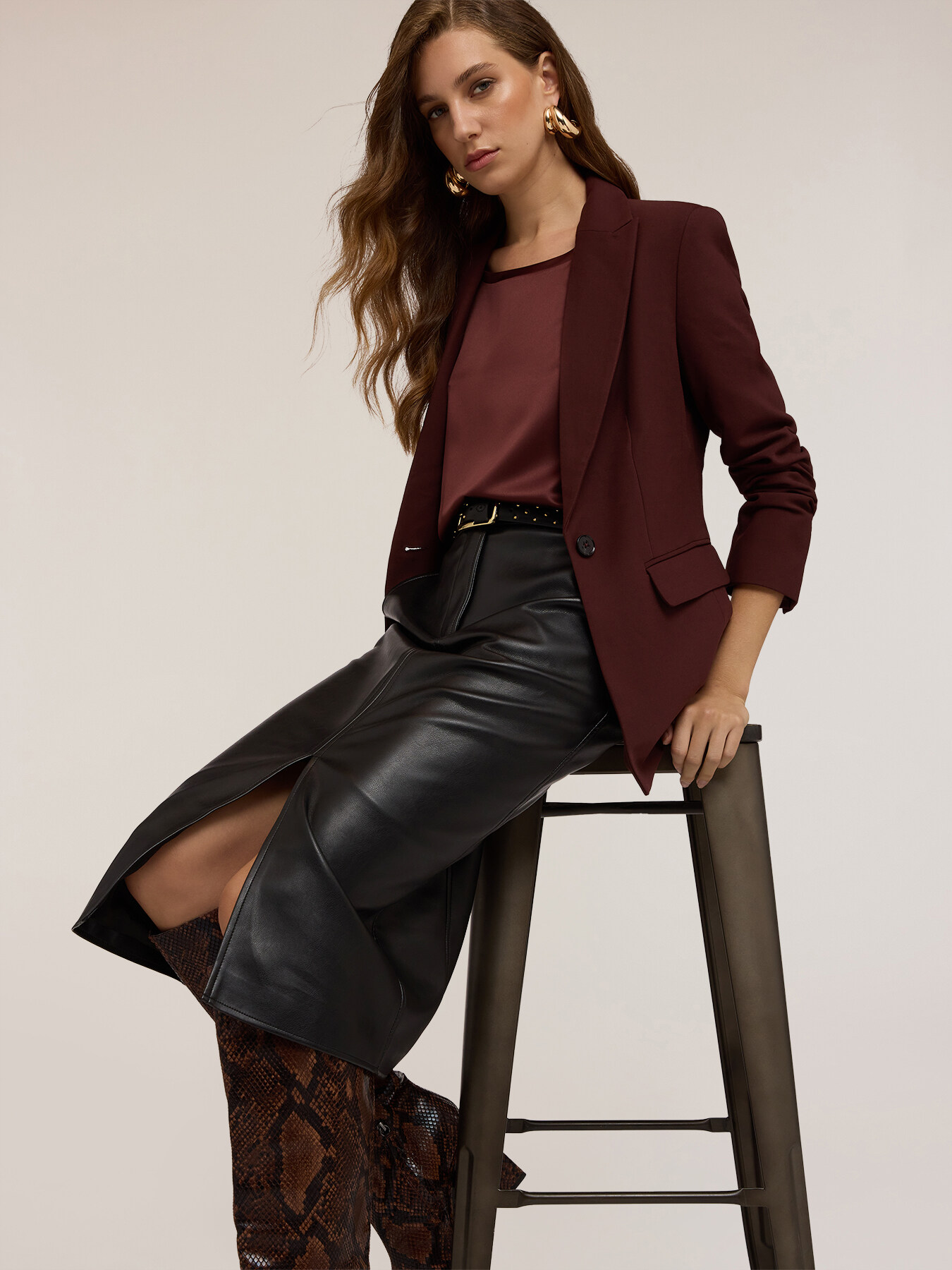 Single-breasted viscose blend blazer image number 3