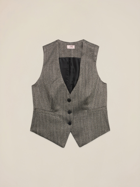 Gilet in flanella gessata