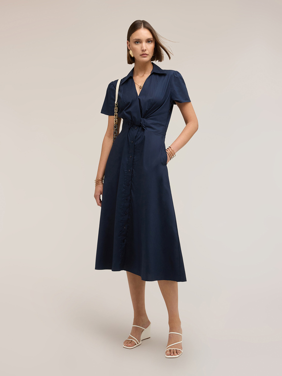 Rochie chemisier midi din poplin