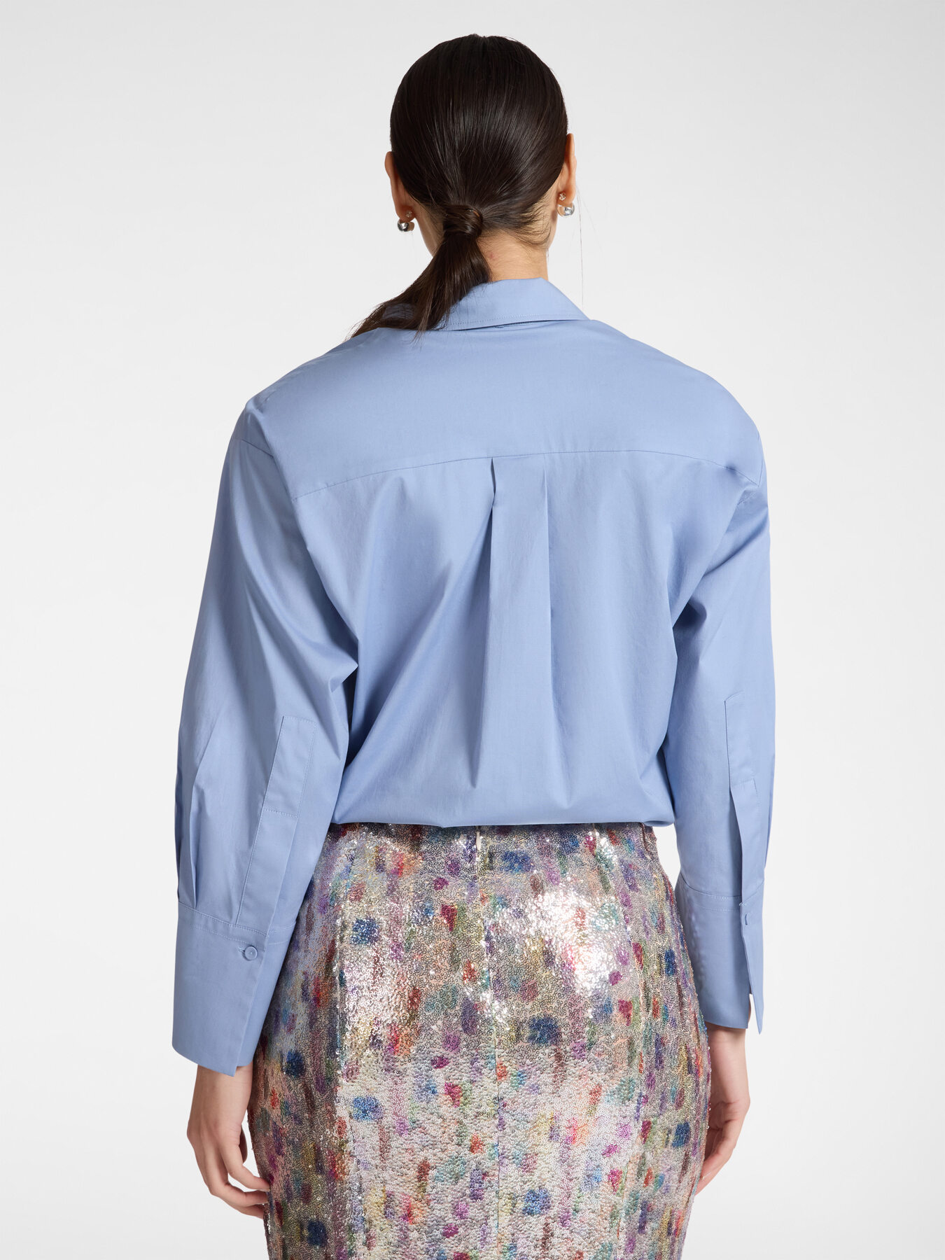 Poplin shirt with crystals image number 1