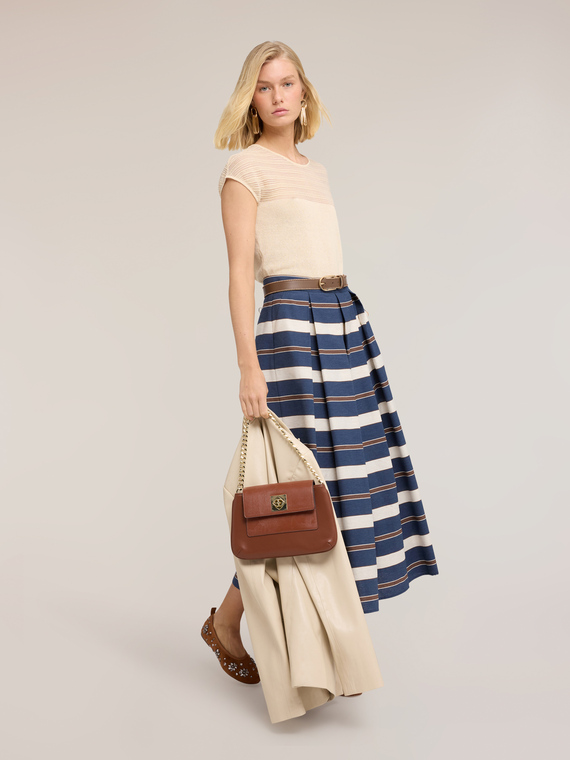 Striped linen blend sweater