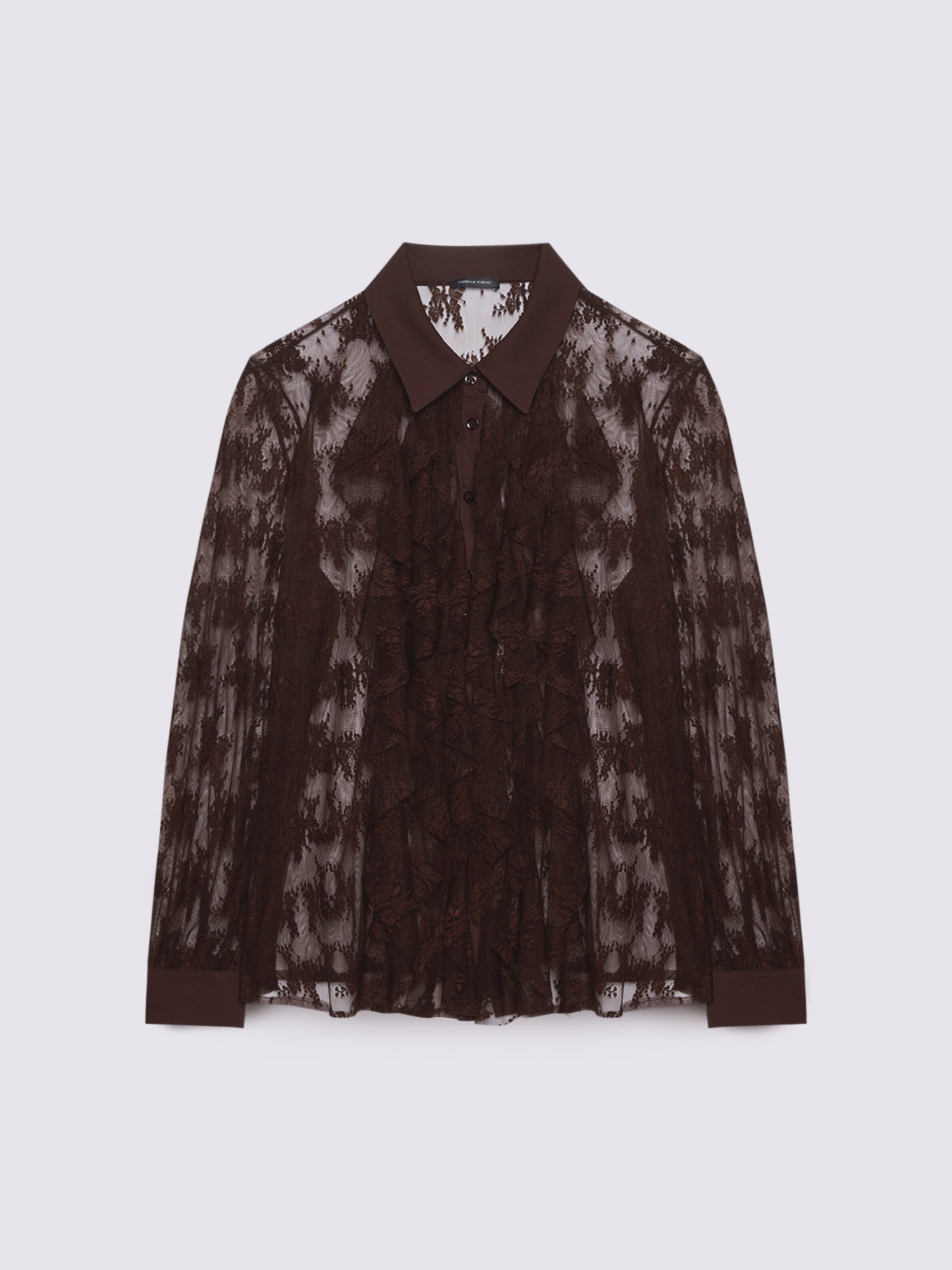 Chemise en dentelle avec ruche sur le devant image number 5