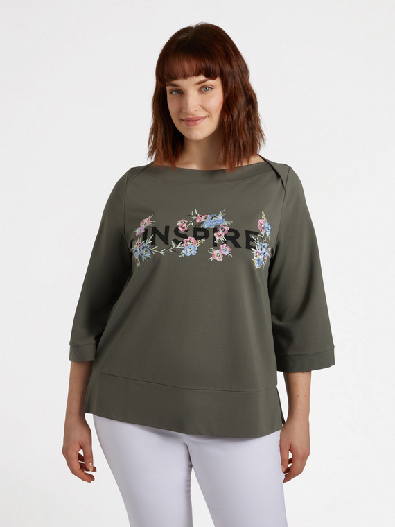Sweatshirt INSPIRE mit Blumenstickerei