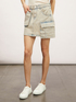 Cross-dyed denim skirt with pockets image number 0