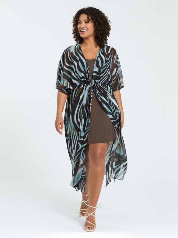 Zebra-Kaftan mit Unterrock