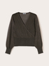 Maglia con incrocio e maniche traforate image number 4