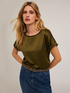 T-Shirt aus zwei verschiedenen Materialien image number 0