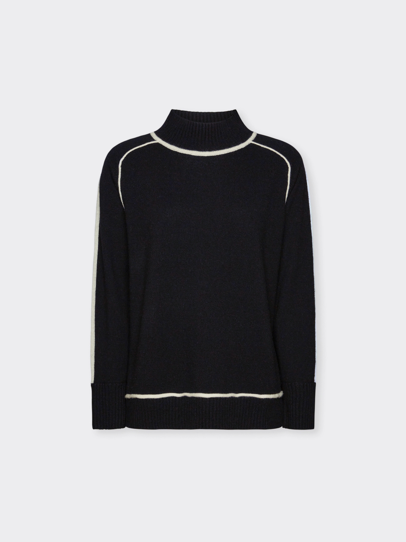 Maglia in lana con bordi a contrasto