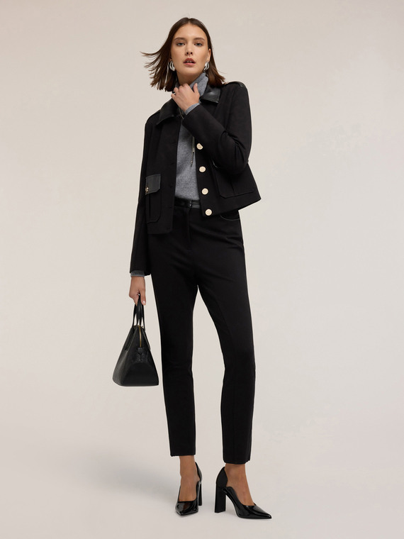 Short military jacket with inserts