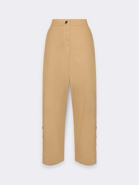 Gabardine trousers with buttons