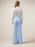Wide-leg palazzo pants in crepe fabric image number 1