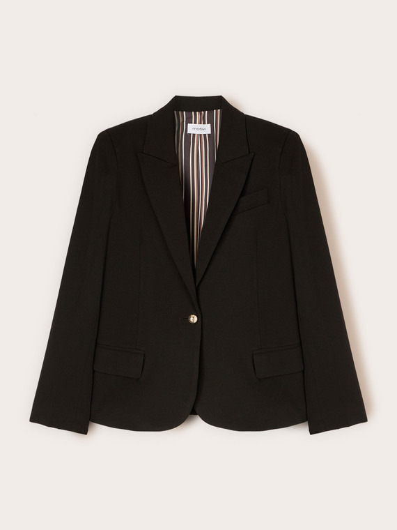 Single-breasted blazer with striped inner lining
