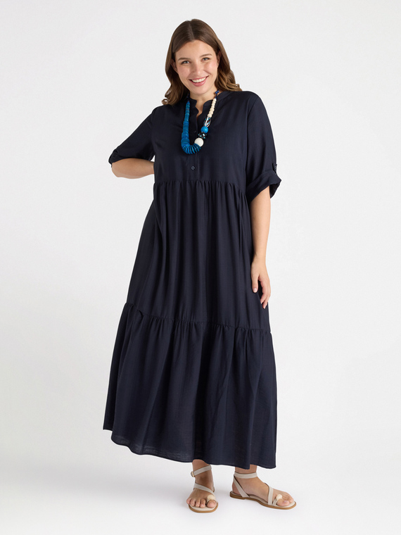 Langes Volantkleid