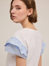 T-shirt with flounce sleeves image number 3