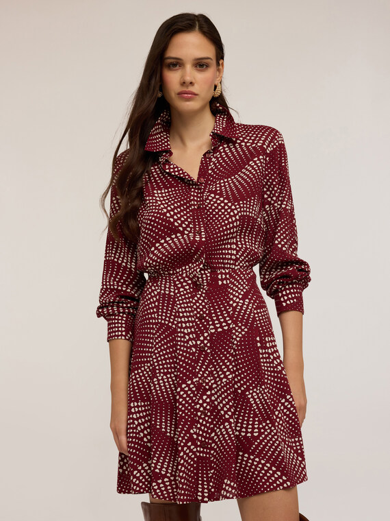 Heart-patterned shirt dress