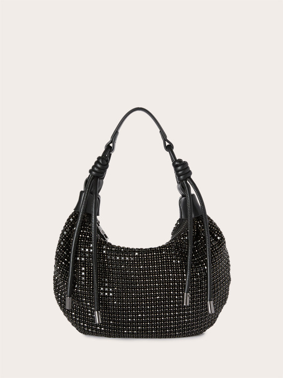 Hobo bag con decorazione di pietre