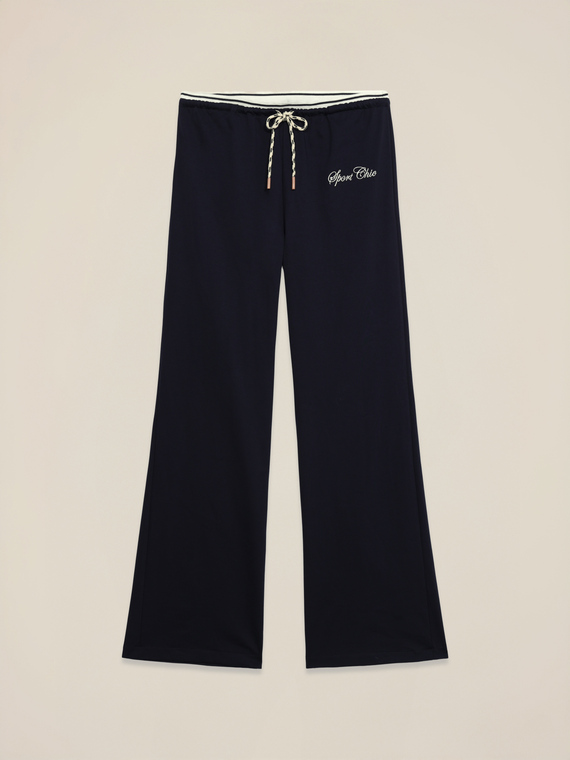 Wide-leg jersey joggers