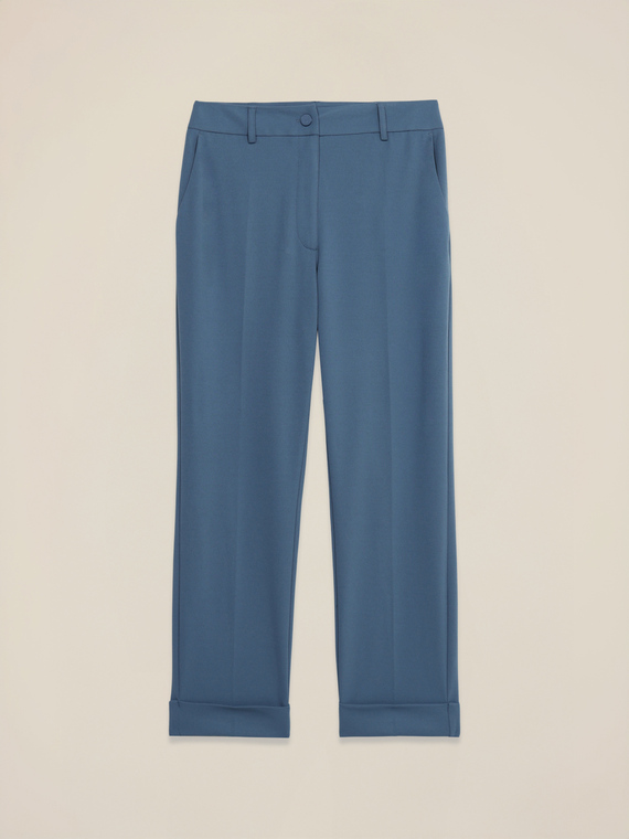 Cropped-Hose aus Crêpe-Stoff