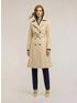Mixed cotton drill trench coat with double belt image number 0