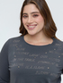 T-shirt en coton avec lettrage en strass image number 0