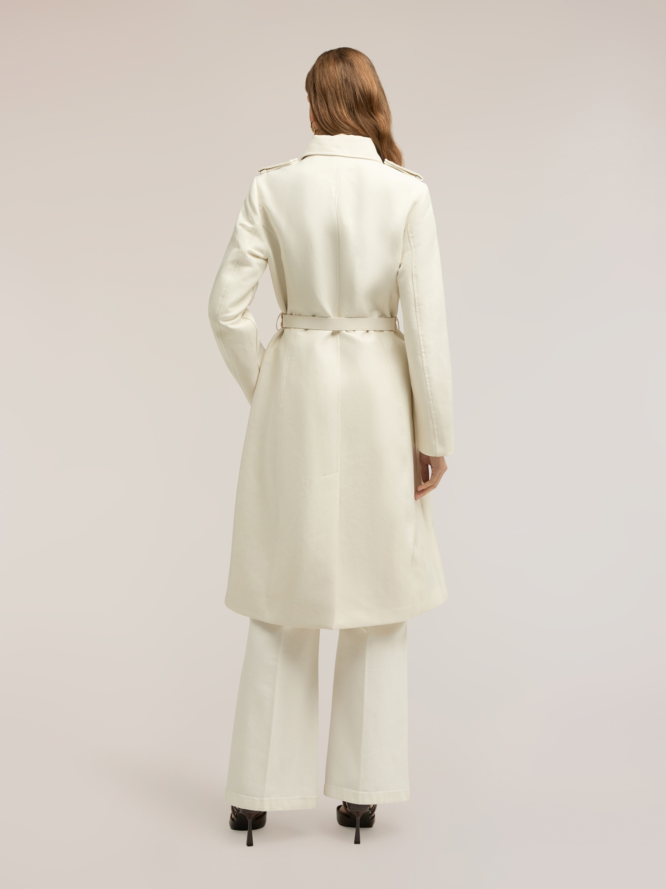 Double-breasted trench coat with military details image number 1