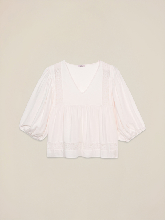 Tricou boxy cu ajur