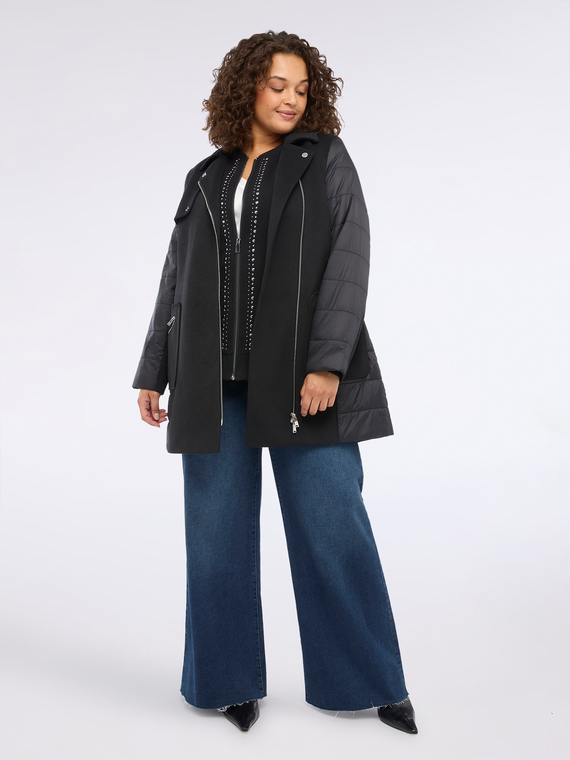 Cappotto con inserti in piumino