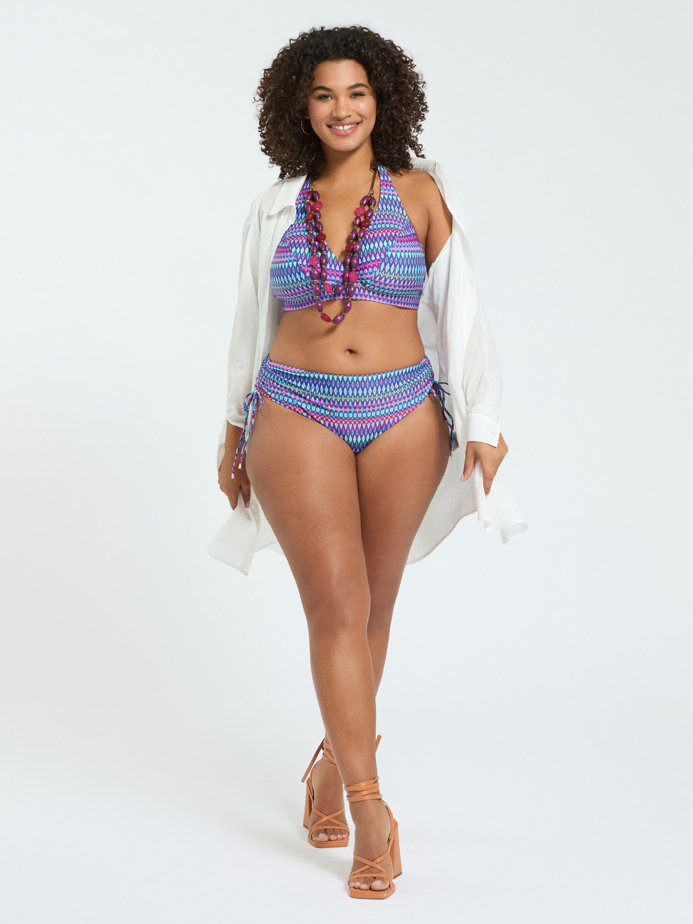 Bikini mit mehrfarbigem Print und B&auml;ndchen image number 6