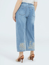 Cropped jeans with floral embroidery image number 1
