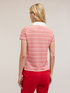 T-shirt a righe con colletto ricamato con pietre image number 1