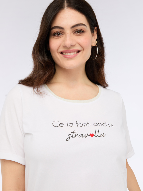 T-shirt en jersey avec inscription amusante