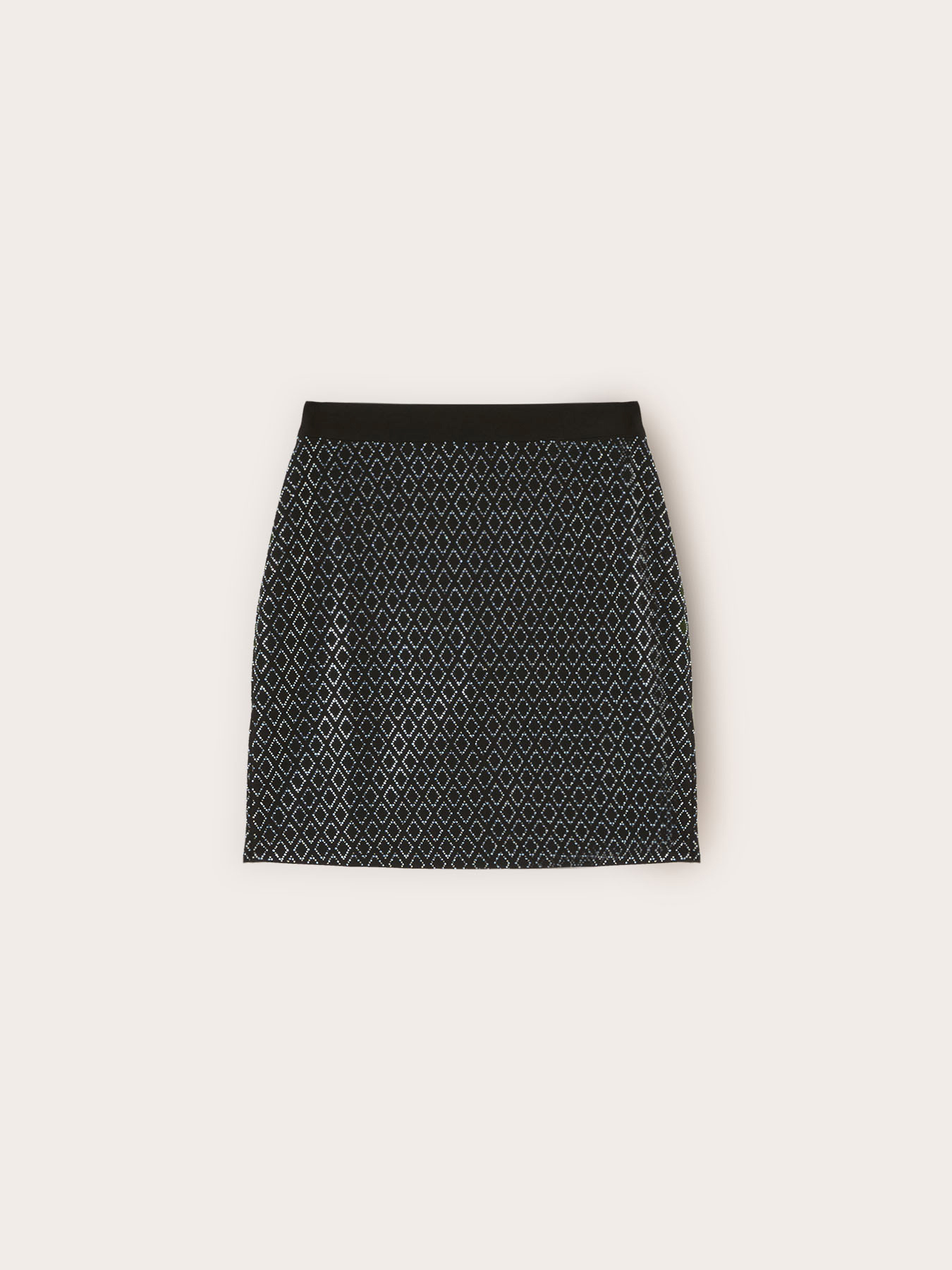 Mini skirt with geometric rhinestone application image number 4