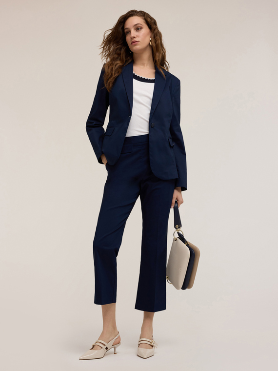 Blazer à simple boutonnage en coton technique