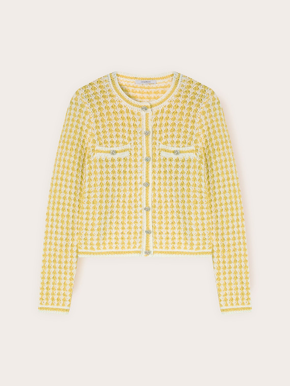 Openwork knit cardigan