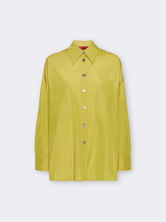 Camicia in taffet&agrave; con tasche