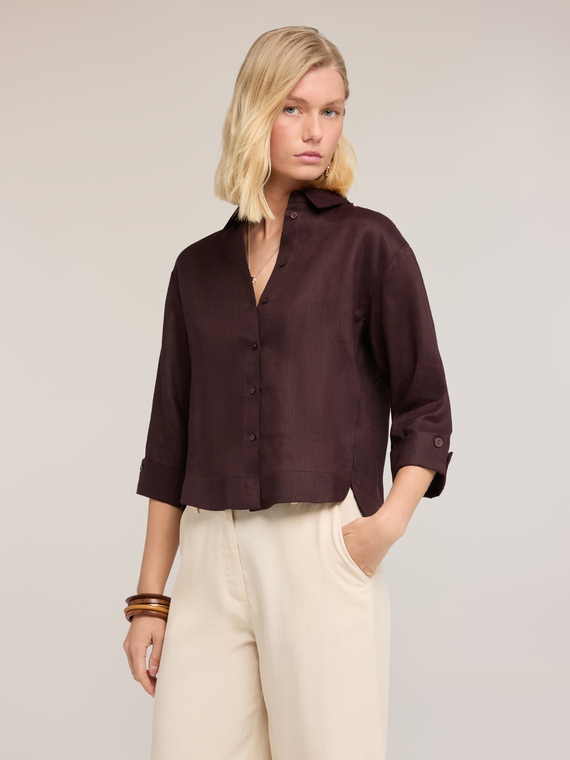 Chemise boxy en lin
