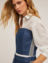 Denim-effect bustier top with side bands image number 0