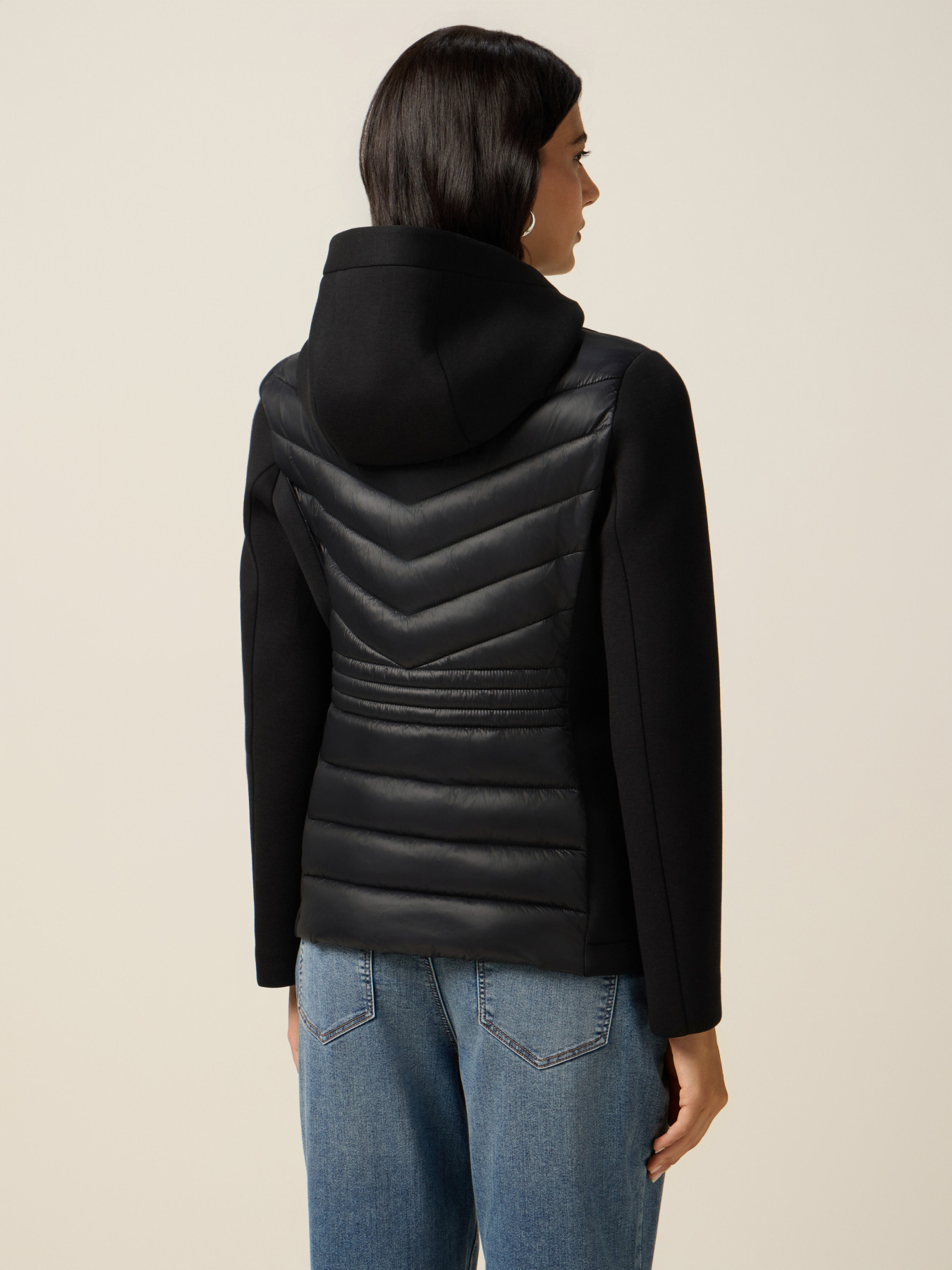 Lightweight down jacket with scuba details image number 1