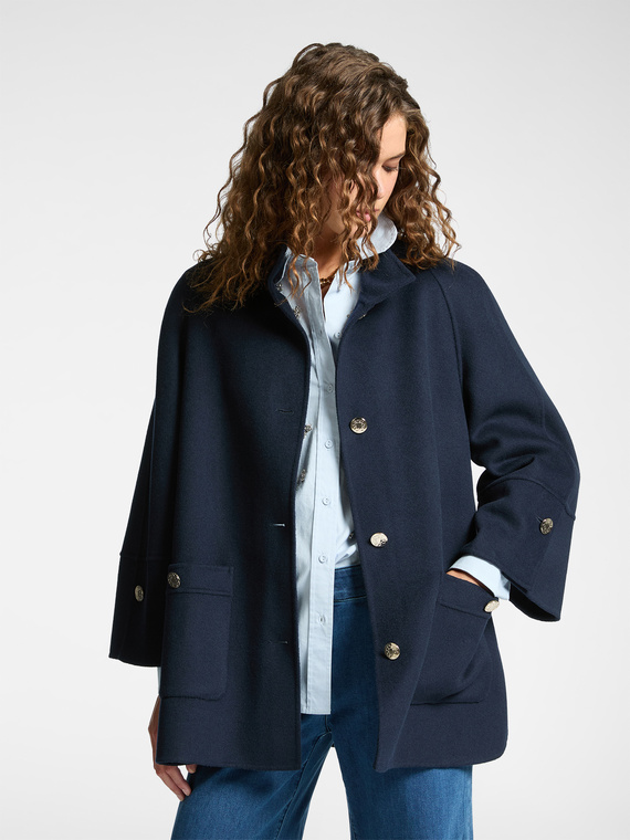 Short double-fabric coat